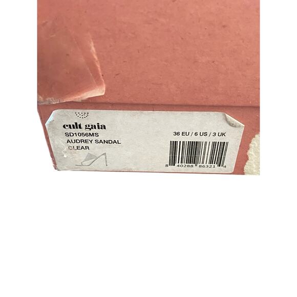 Cult Gaia Audrey Crystal Embellished Sandals Stiletto Heel Square Toe Clear Sz 6 - Picture 14 of 14
